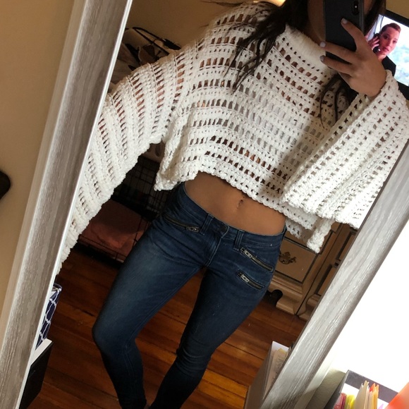 🚫SOLD🚫 Free People Oversized Crop Knit Sweater - Picture 2 of 6